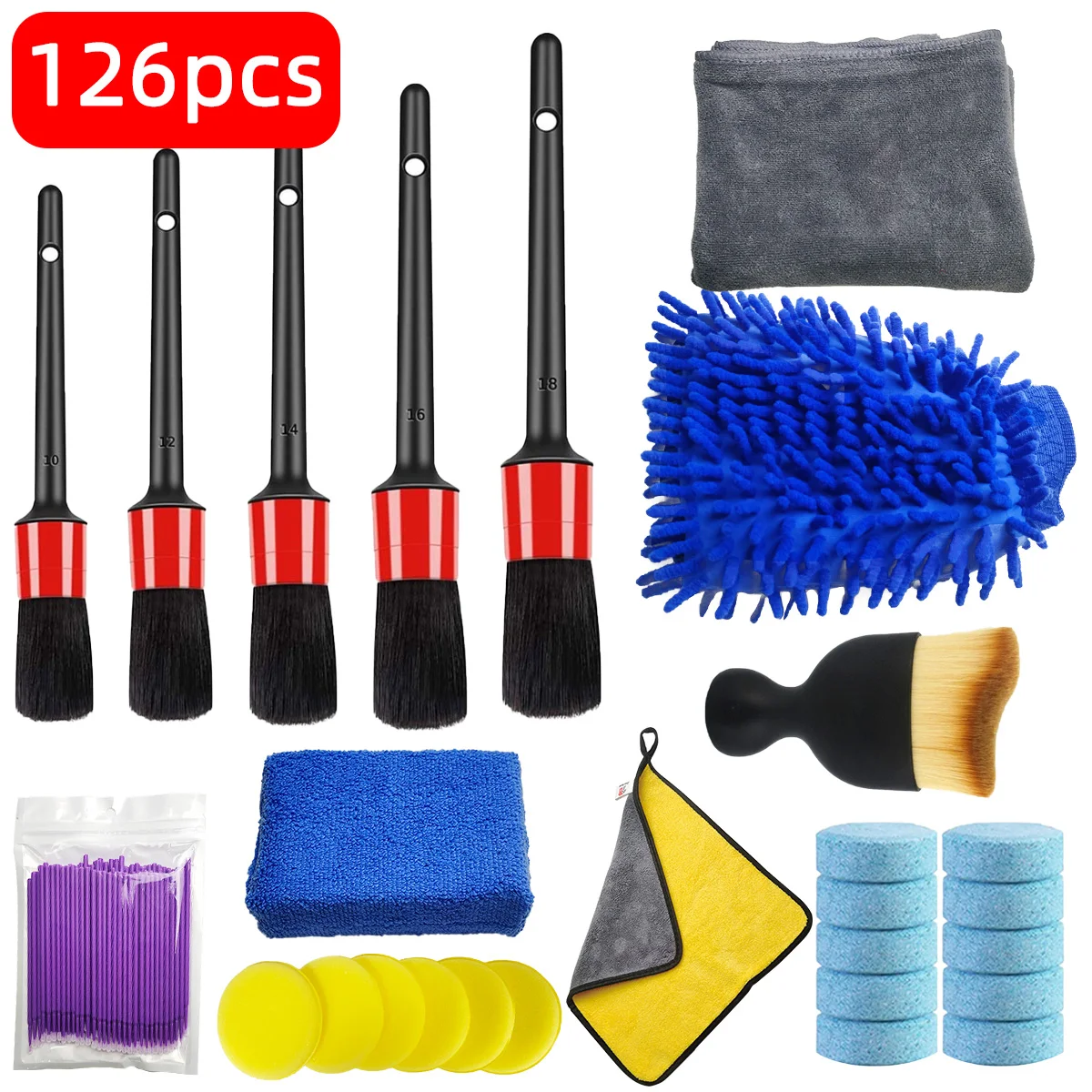126-Piece Car Detail Cleaning  - Dirt Brush Interior review and price